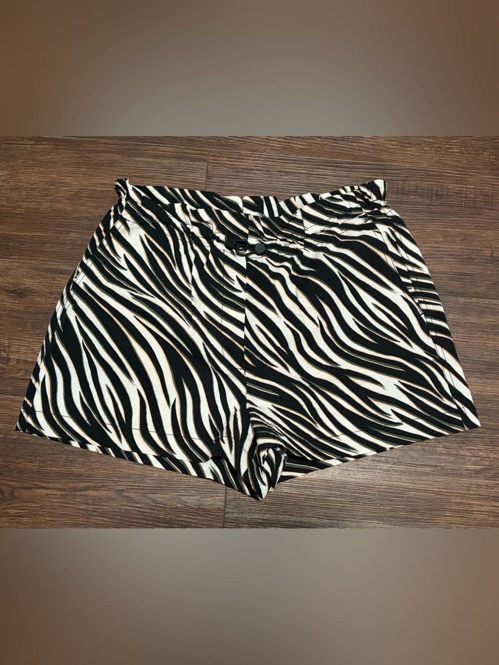 Sweaty Betty Black, White & Cream Zebra-Print Shorts